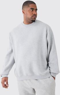 Plus Basic Sweatshirt In Grey Marl, Grey Marl - XXL