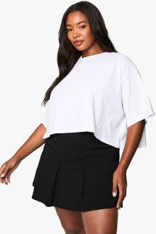 Plus Bengaline Geplooide Minirok, Black - 44