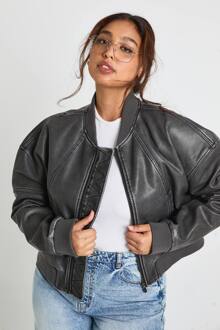 Plus Bomberjack Met Ritssluiting, Grey - 48