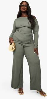 Plus Broek Met Strikceintuur, Khaki - 48