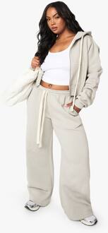 Plus Contrast Trekkoord Jogger Met Rechte Pijpen, Sage - 54