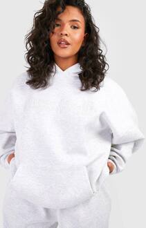 Plus Dsgn Studio 3D Geborduurde Oversized Hoodie, Ash Grey - 56