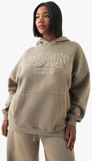 Plus Dsgn Studio Applique Hoodie, Khaki - 44