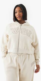 Plus Dsgn Studio Appliqué Zip Door Hoodie, Ecru - 48