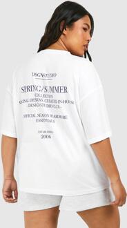 Plus Dsgn Studio Back Print Oversized T-Shirt, White - 28