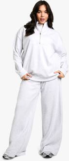 Plus Dsgn Studio Geborduurde Jogger Met Wijde Pijpen, Ash Grey - 54