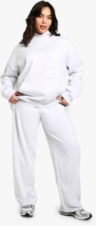 Plus Dsgn Studio Geborduurde Straight Leg Jogger, Ash Grey - 54