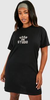 Plus Dsgn Studio Printed T-Shirt Dress, Black - 16