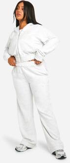 Plus Dsgn Studio Self Fabric Applique Versleten Jogger Met Rechte Pijpen, Ash Grey - 54