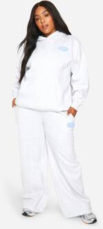 Plus Dsgn Studio Sport Puff Print Jogger Met Rechte Pijpen, Ash Grey - 56