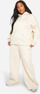 Plus Dsgn Studio Sport Puff Print Straight Leg Jogger, Stone - 56