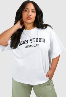 Plus Dsgn Studio Sports Club Oversized T-Shirt, Ash Grey - 18