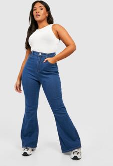 Plus Flared Jeans, Mid Wash - 52