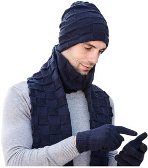 Plus Fluwelen Dikke Gebreide Muts Sjaal Handschoenen Driedelige szaliki ik chusty 3pc mannen Herfst Sjaal, hoed en Handschoen Sets Winter Hoed Cap