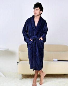 Plus Gewicht Handdoek Selecties mannen Katoen Badjas Turkse Katoenen Kimono Gewaad lucht blauw / L