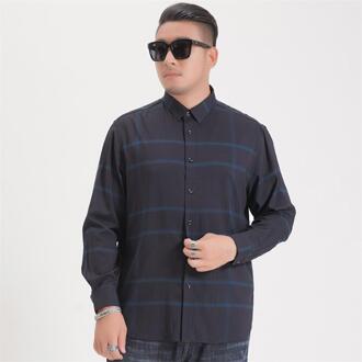 Plus Grote Maat 8XL 7XL 6XL 5XL Mens Business Casual Lange Mouwen Classic Wit Zwart Donkerblauw Mannelijke Sociale jurk Shirts 2 / 5XL