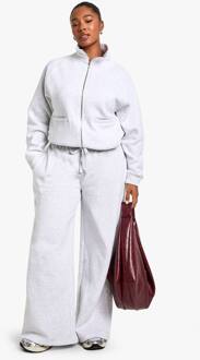 Plus Joggers Met Rechte Pijpen En Een Taille Met Trekkoord, Ash Grey - 50