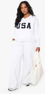 Plus Joggers Met Wijde Pijpen, Ash Grey - 46