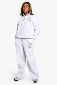 Plus La Geborduurde Jogger Met Rechte Pijp, Ash Grey - 56