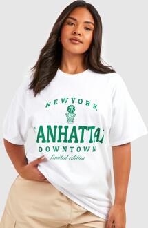 Plus Manhattan T-Shirt Met Print, Green - 44