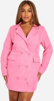 Plus Marl Dubbelgeknoopte Blazerjurk, Bubblegum - 44