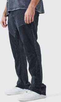 Plus Onbewerkte Flared Overdye Slim Fit Utility Jeans, Charcoal - 40