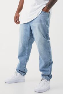 Plus Onbewerkte Slim Fit Jeans, Light Blue - 42