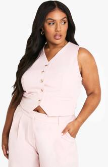 Plus Op Maat Gemaakt Button-Down Tank, Pink - 44