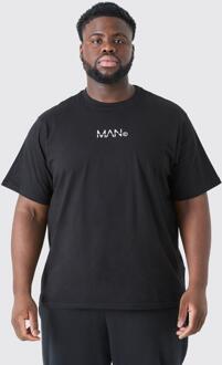 Plus Original Man T-Shirt Met Print, Black - XXL