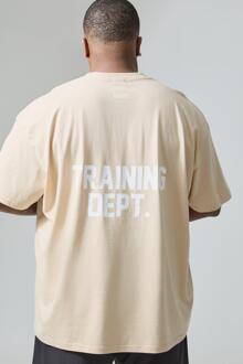 Plus Oversized Active Training Dept. T-Shirt, Sand - XXXL