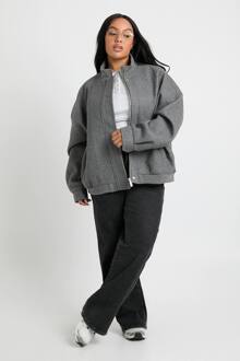 Plus Oversized Bomberjack, Grey Marl - 54