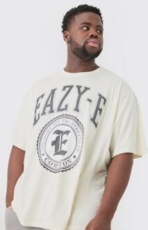 Plus Oversized Gelicenseerd Eazy-E T-Shirt Ecru, Ecru - XXXL
