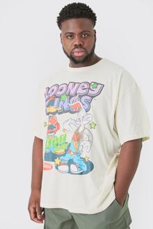 Plus Oversized Gelicenseerd Looney Tunes T-Shirt Ecru, Ecru - XXL