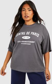 Plus Paris Oversized T-Shirt, Charcoal - 16