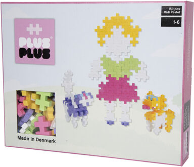 Plus-Plus Midi Pastel Plus-plus Meisje En Huisdieren - 150 Stuks - Bouwstenen Plus Plus