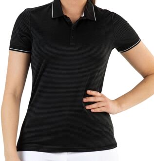 Plus polo smalle streep zwart - 50