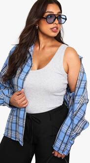 Plus Rib Dikke Binding Cami Top, Ash Grey - 48