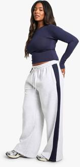 Plus Side Stripe Jogger Met Wijde Pijpen, Ash Grey - 44