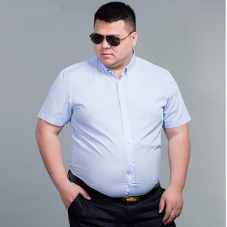 Plus Size 8XL Shirts Brand Mens 100% Katoenen Shirt Korte Mouw Camisa Masculina Herenkleding Toevallige Dunne Jurk shirts 1 / 5XL