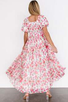 Plus Size Bloemen Maxi Jurk Lichtroze