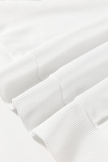 Plus Size Geribbelde Ronde Halstrui - maat 4XL Wit