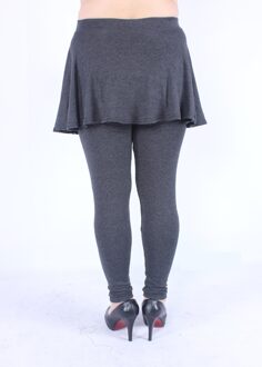 Plus Size Kasjmier Imitatie Leggings Vrouwen Lente Broek Grote Geplooide Rok Jeans Leggings Dragen om Leggings 5XL diep grijs CVCBZ / 5XL
