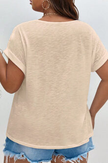 Plus Size Lacesleeve Top Ivoor