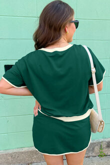 Plus Size Mini-jurk met Trekkoorden Donkergroen