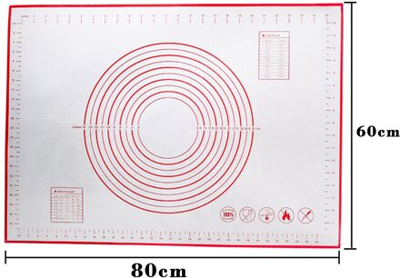 Plus Size Siliconen Kneden Mat Silicone Rolling Mat Rood 50*70*0.04Cm Boutique Non-stick Bakken mat Fondant Deeg Mat Nuttig L * 5