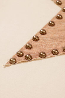 Plus Size Top met Studded Halslijn - maat 4XL Ivoor