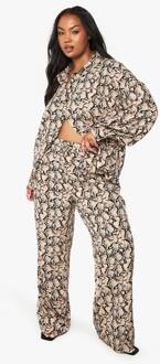 Plus Snake Broek Met Trekkoord-Taille En Wijde Pijpen, Snake - 50