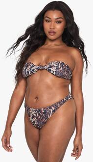 Plus Swimwear Essentials Leopard Bandeau Bikini Top, Leopard - 48