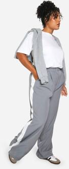 Plus Tailored Contrast Wide Leg Trouser, Grey - 44