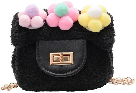 Plush Kids Crossbody Bags Children Messenger Bags Cute Flower Shoulder Bags for Girls Toddler Money Pouch Baby Fashion Handbags